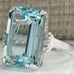 *NEW Huge Aquamarine Diamond 925 Silver Ring
