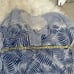 PARKER White Blue Palm Print Sheer Beach Cover Up One Size