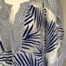 PARKER White Blue Palm Print Sheer Beach Cover Up One Size