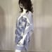 PARKER White Blue Palm Print Sheer Beach Cover Up One Size