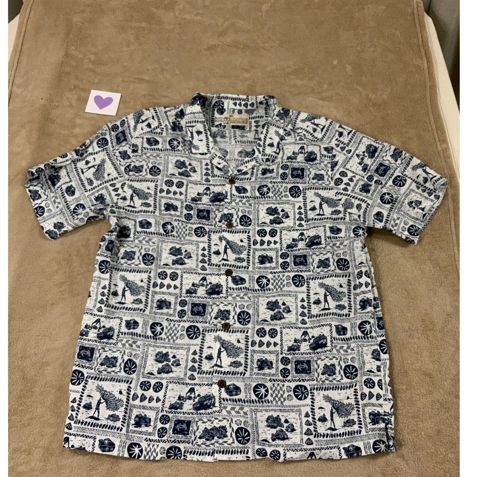 Patagonia Pataloha Limited Edition Opihi Man Shirt Mens L Opihi Pattern EUC