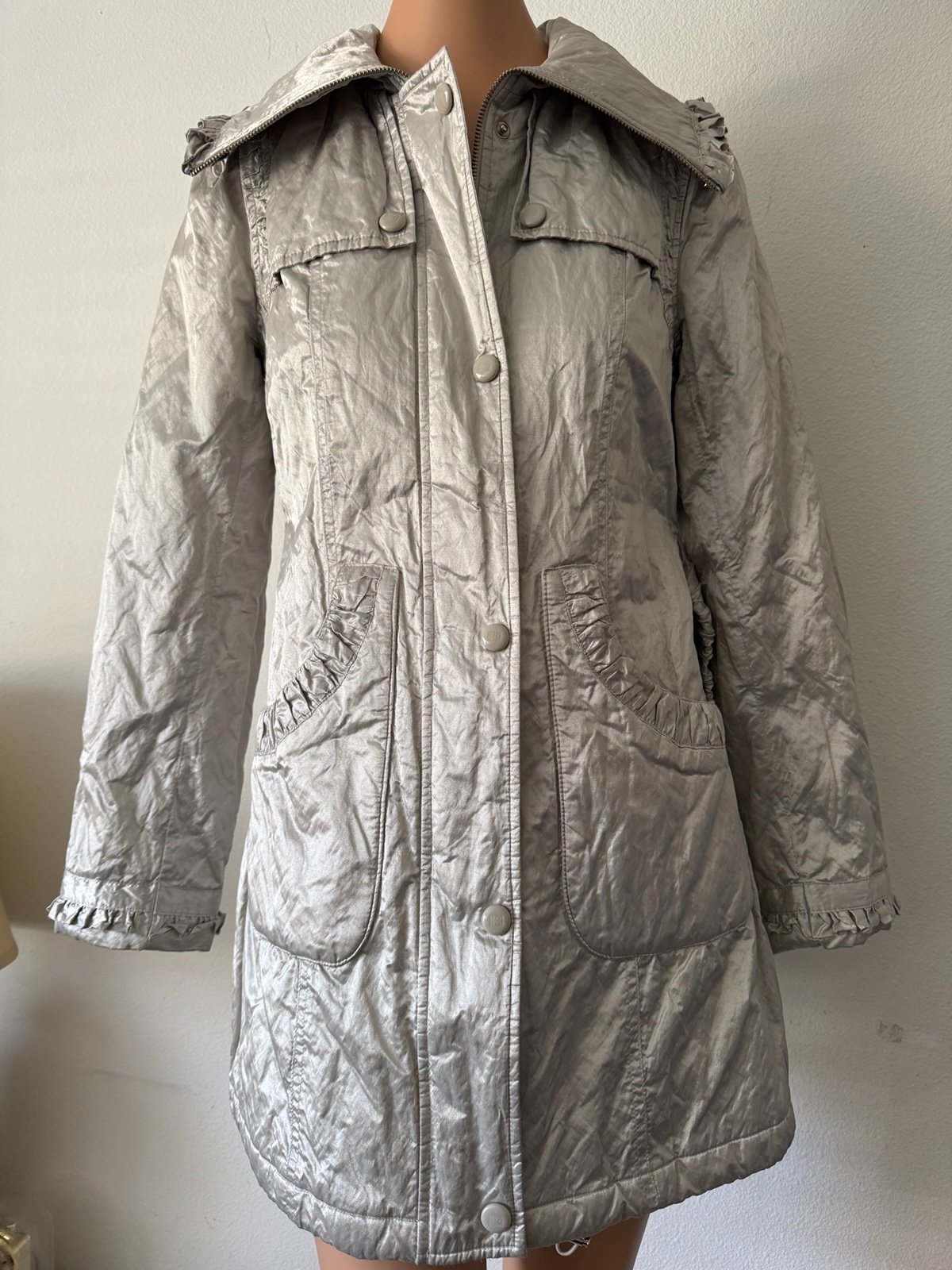 LAUNDRY BY DESIGN Metallic Belted Coat Size XSMALL