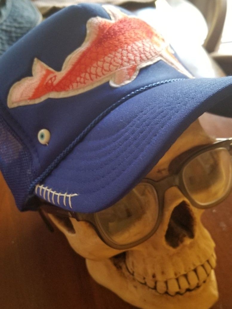 Custom Trucker Hat with handsewn koi pat
