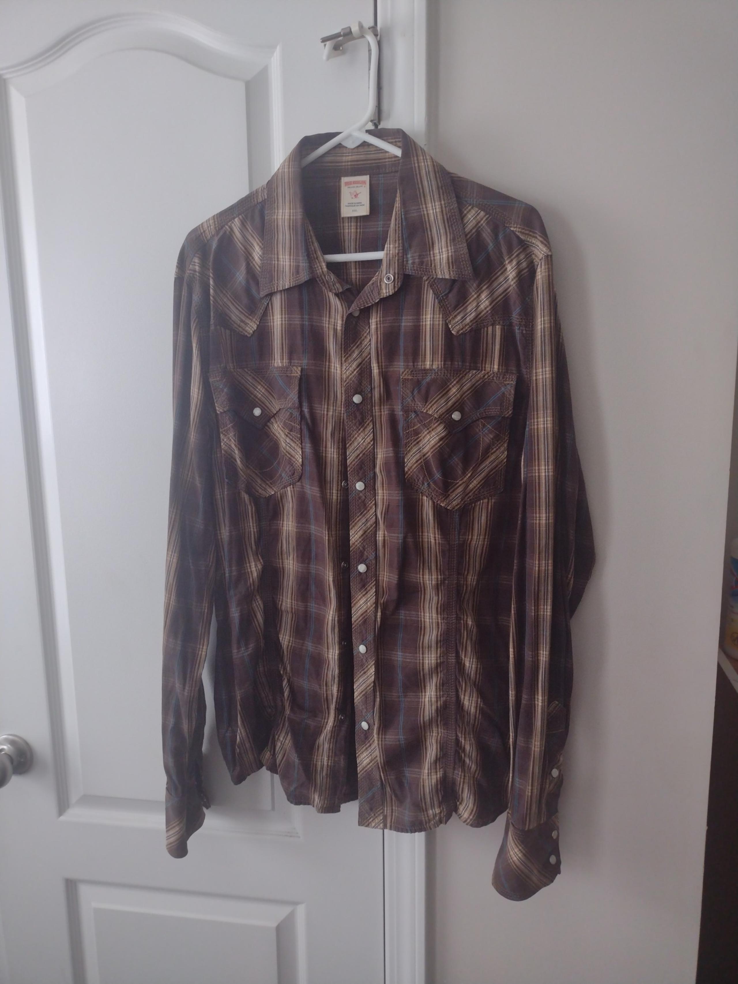 Men's True Religion Button Down Long Sleeve Shirt Size XXL