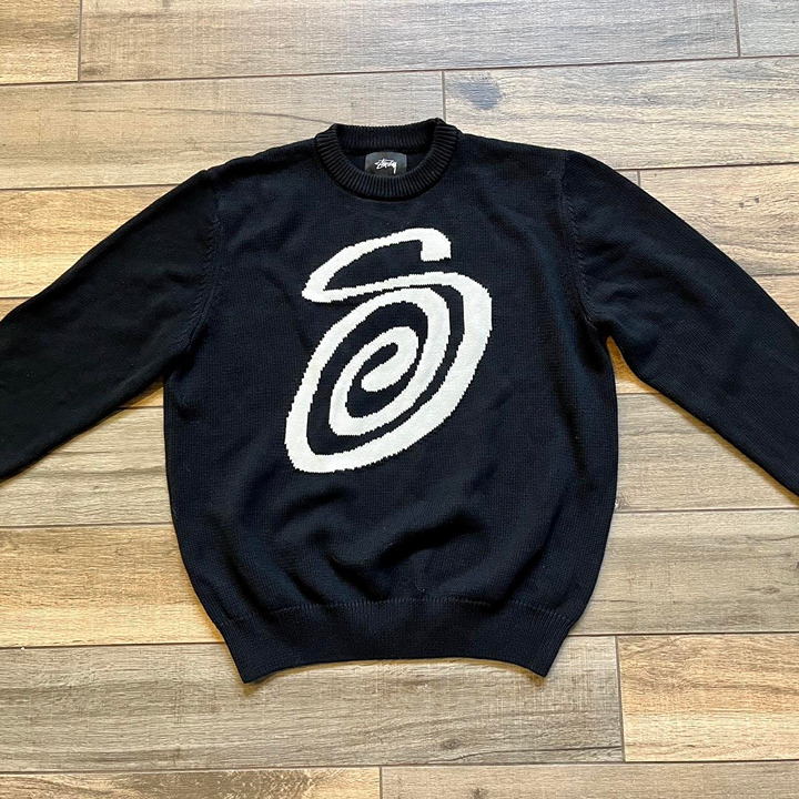 22AW STUSSY CURLY S SWEATER（stussy curly s sweater green L