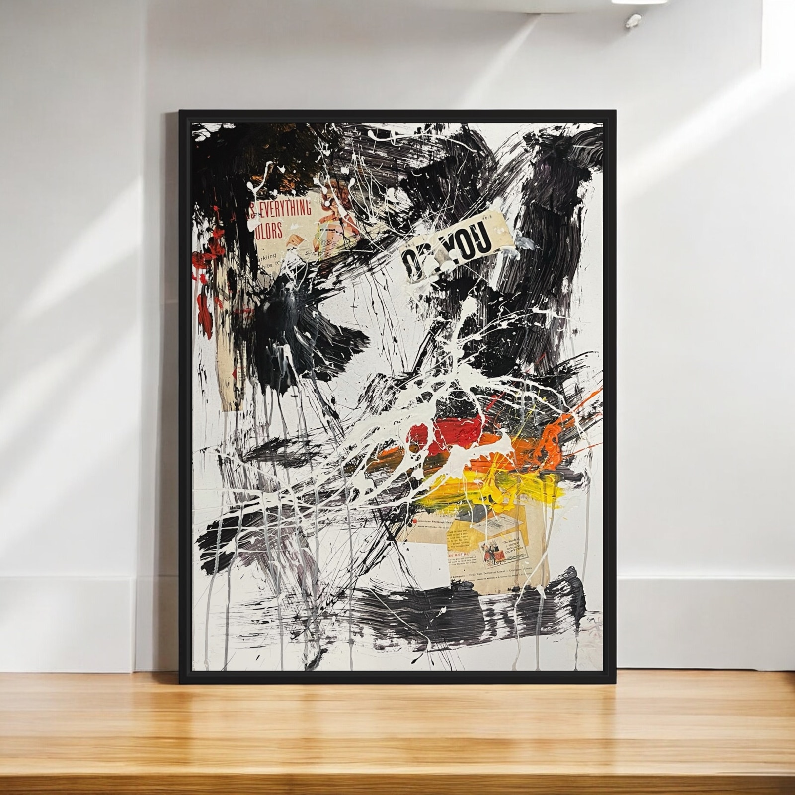 Original Mixed Media Abstract Art Painting 18x24 “1950s Apeco Copier Ad Signed