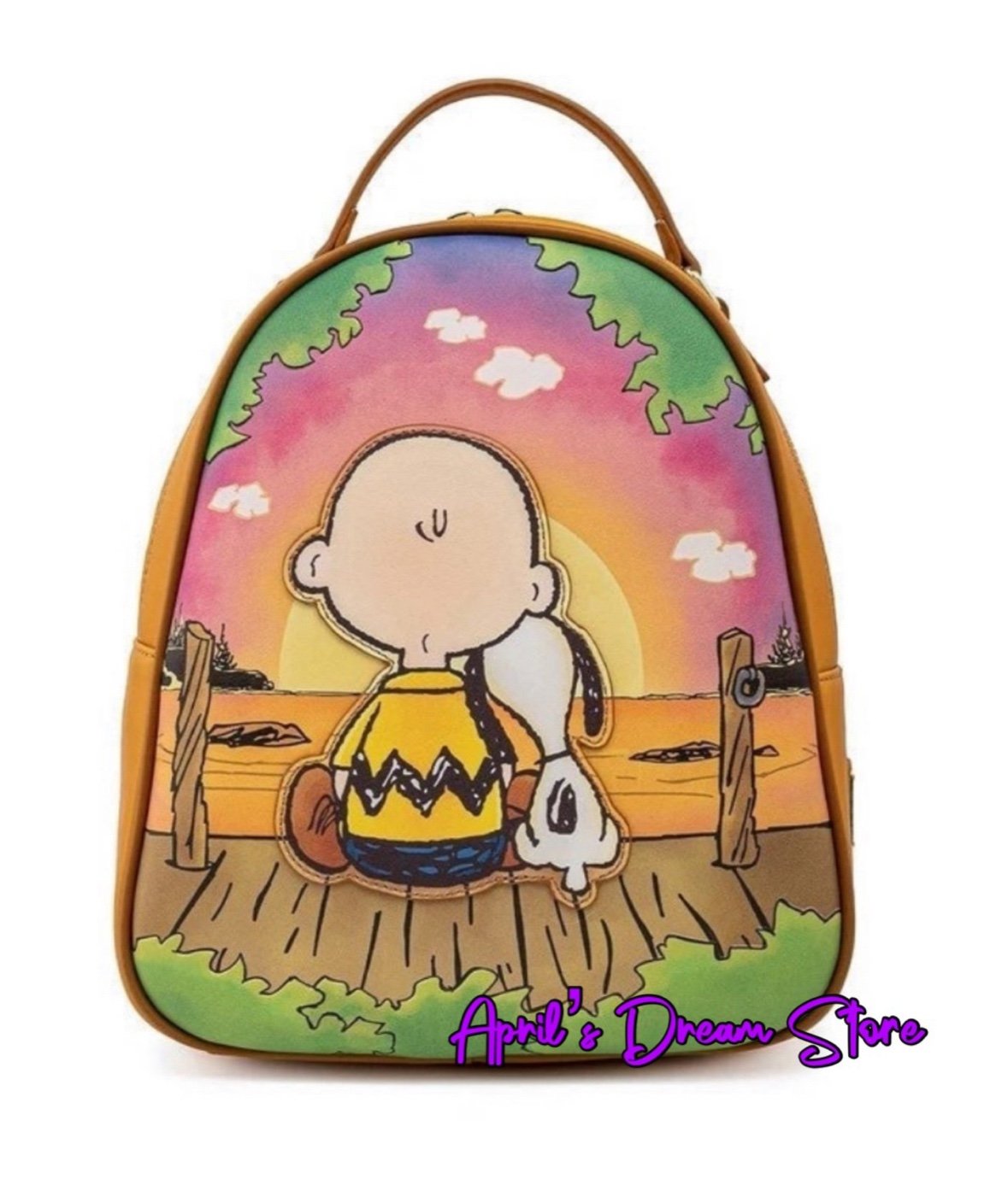 Loungefly Peanuts Charlie Brown and Snoopy Sunset Mini Backpack