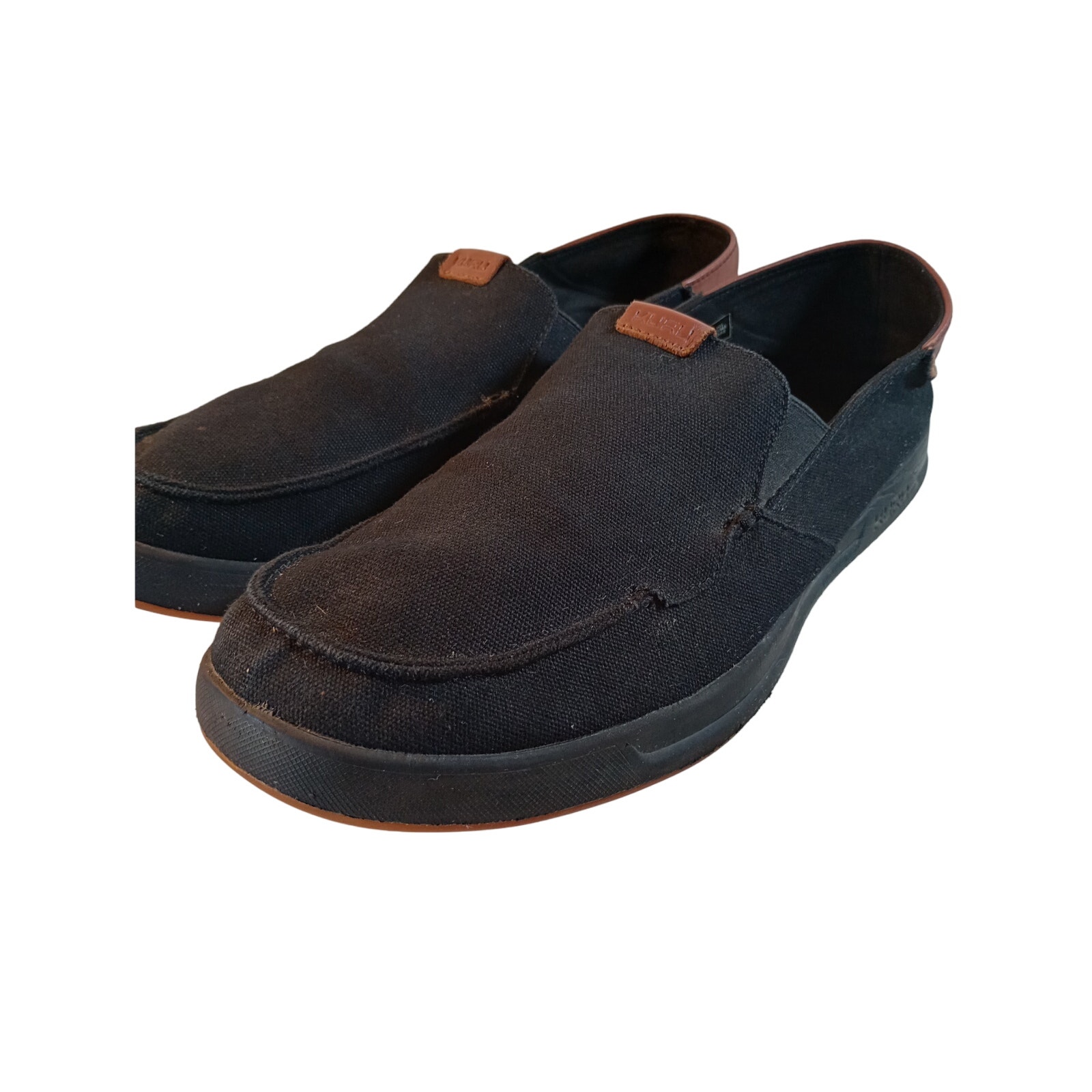 Kuru Pace KuruCloud Men's Size 12.5 Loafer Black Canvas Leather Trim Slip On