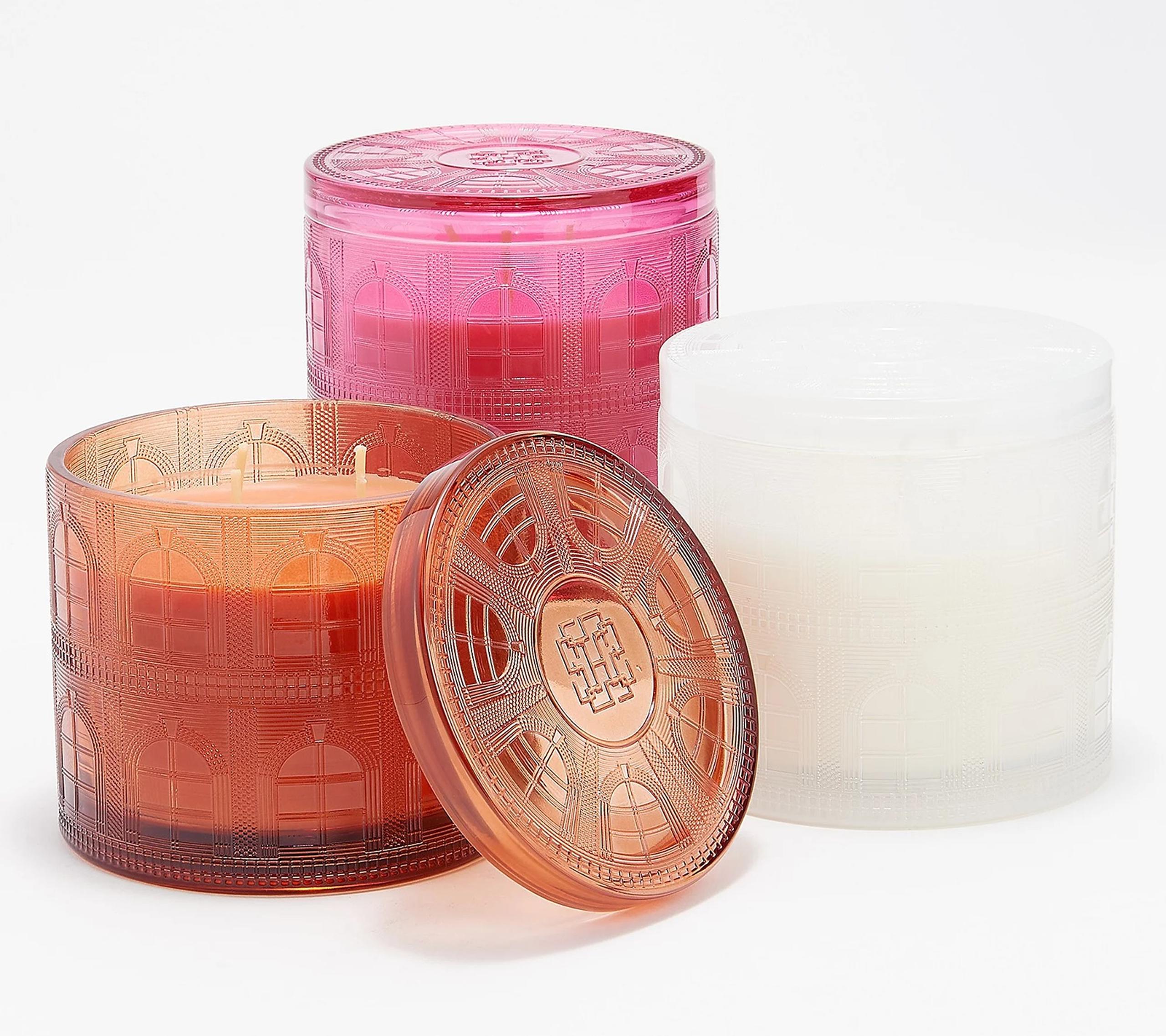 HomeWorx by Harry Slatkin S/3 Festive Gourmand Holiday Candles - h231378