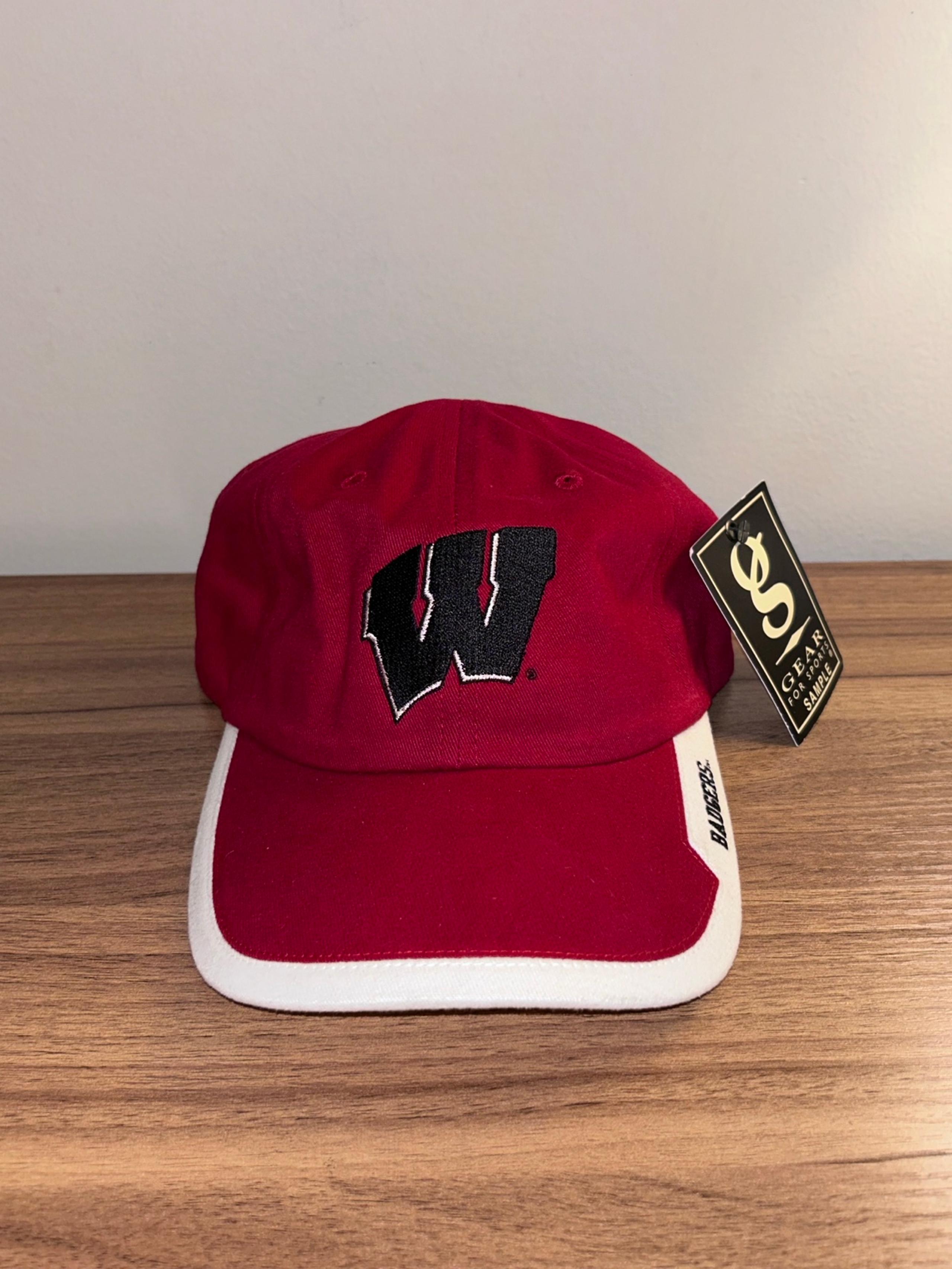 Vintage Wisconsin Badgers Gear for sports Sample Adjustable hat cap Red/White