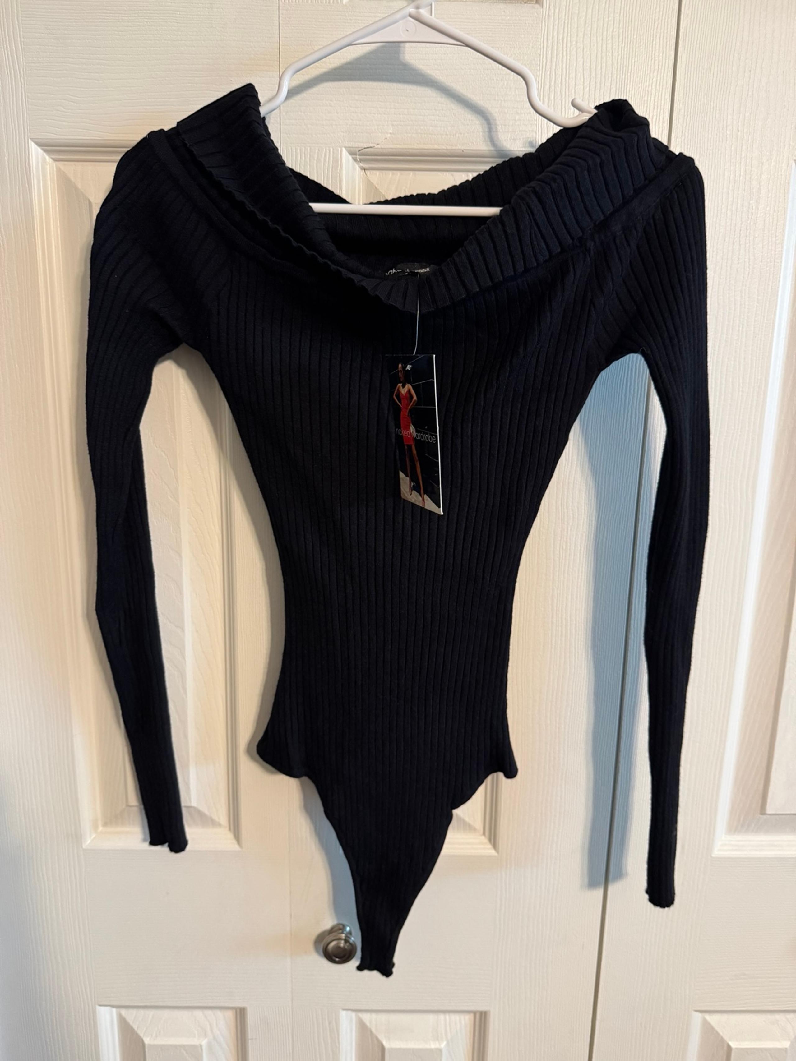 Naked wardrobe bodysuit long sleeve black
