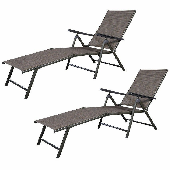 2PCS Pool Chaise Lounge Chair Recliner