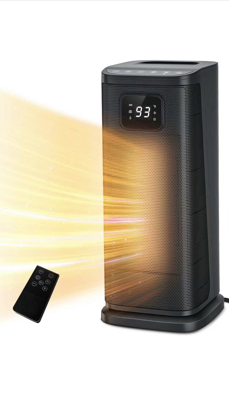 Space Heater - 1500W Portable Electric Heater with Remote, Fast Heating Ceramic