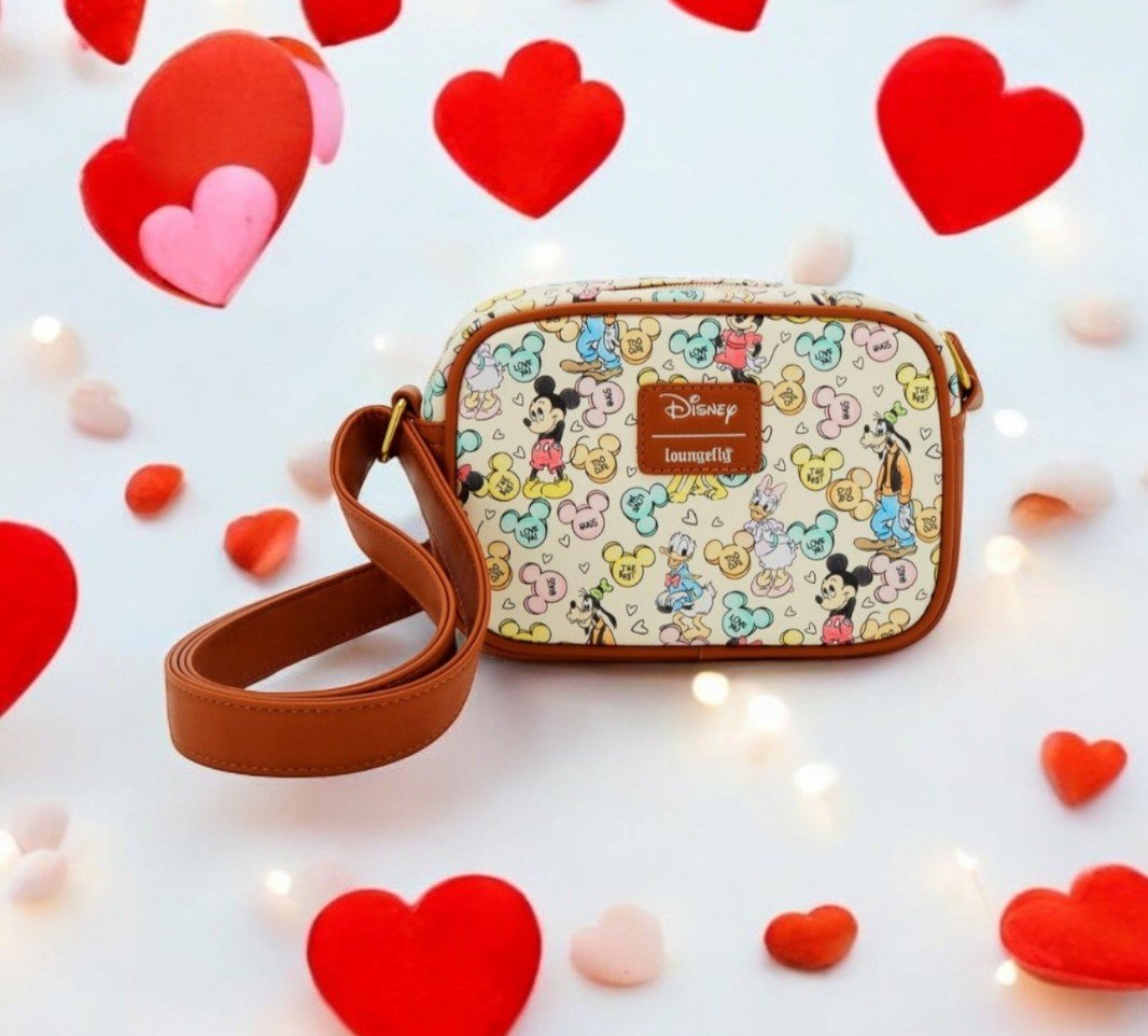 Loungefly Disney Mickey and Friends Valentine's Candy Crossbody Bag