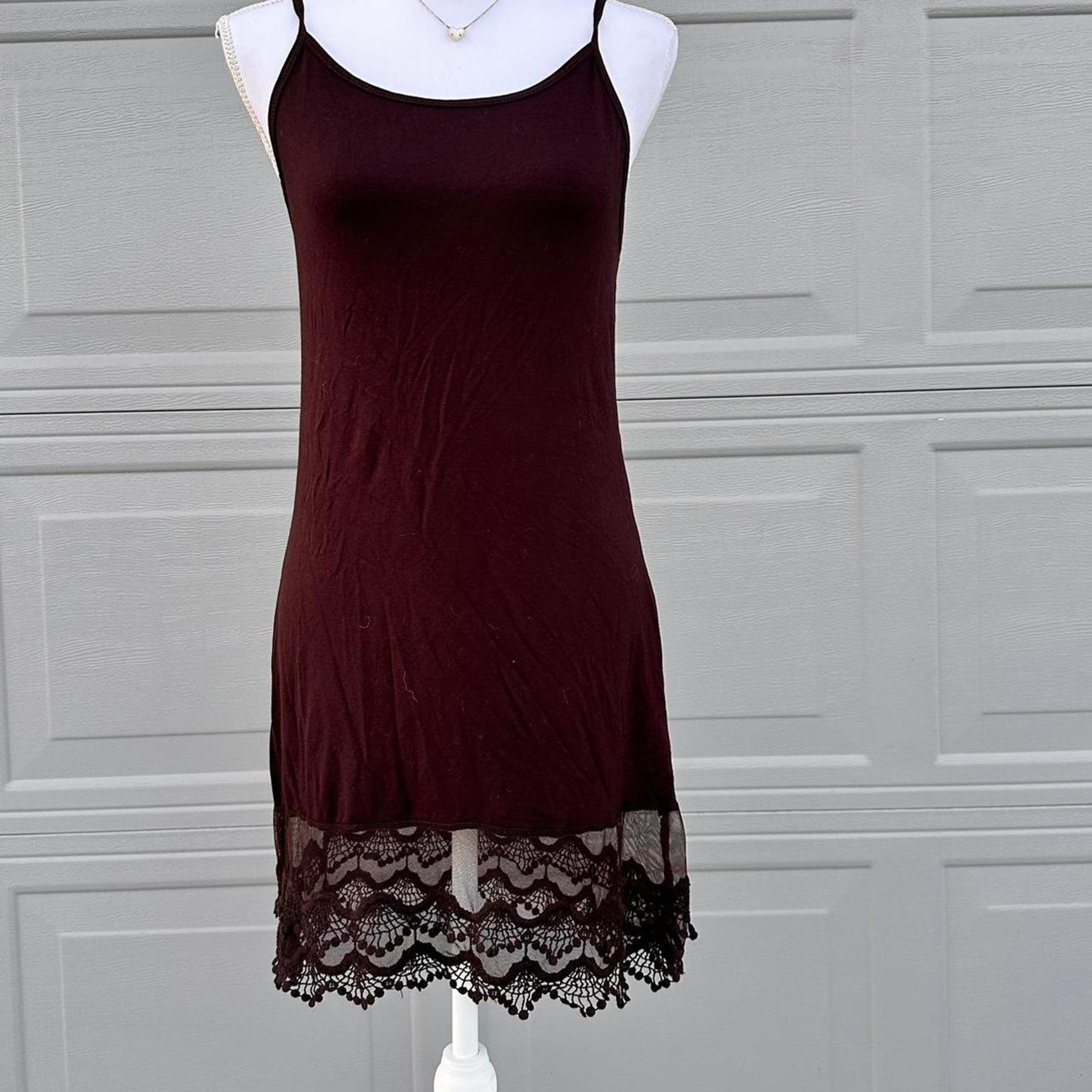 Giddy Up Glamour Size Medium Brown Dress With Lace on The Bottom