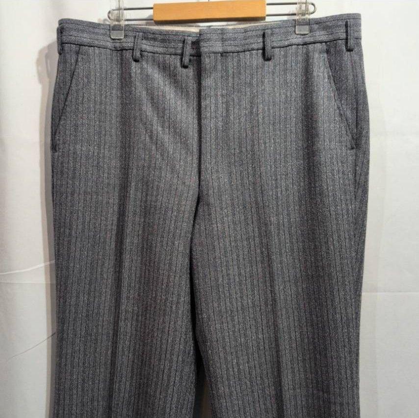 80s Vintage Wool Stripe Slacks Pants, Size L equivalent