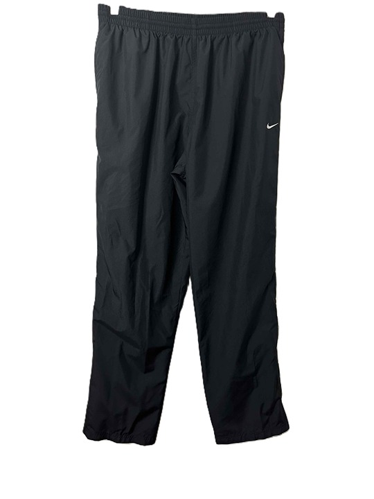 Nike Windbreaker Pants XL Black White Stripe Elastic Waist Logo Ankle Zip