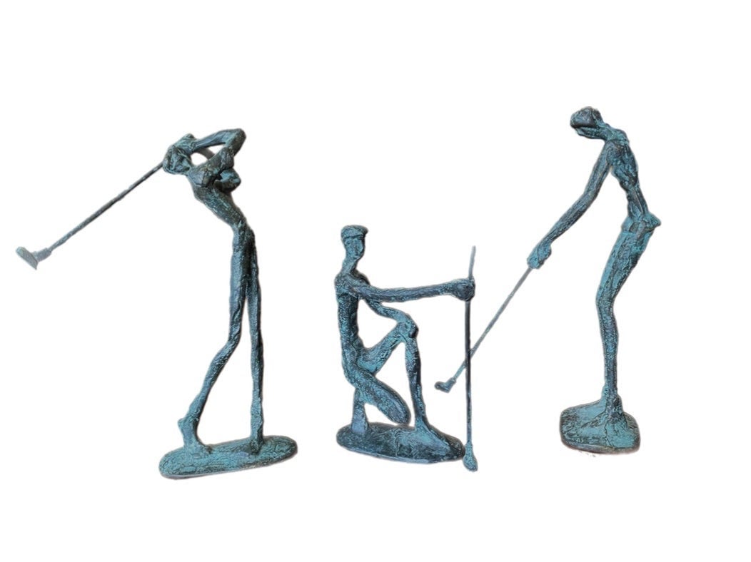 VINTAGE Bronze Golf Statues - SET OF 3!!