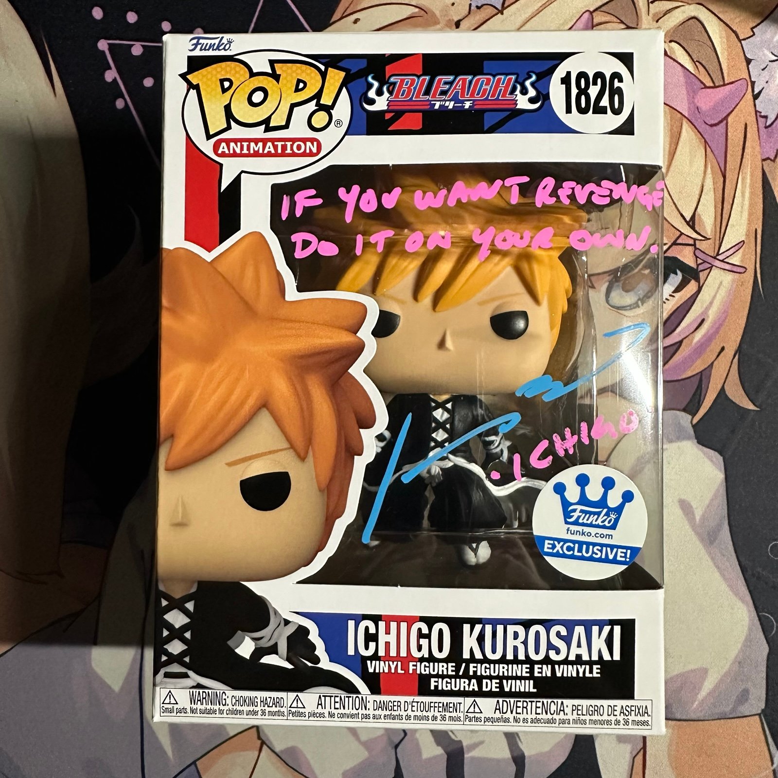 Ichigo Kurosaki Funko Pop Signed by Johnny Youg Bosch w/soft protector