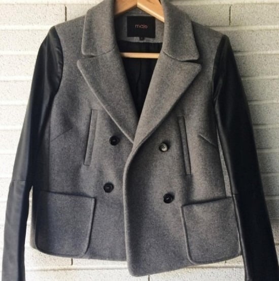 Maje Virgin Wool & Leather Jacket