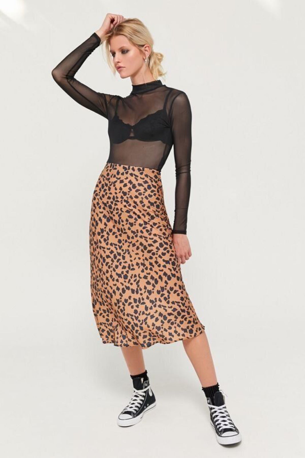 UO Leopard Midi Skirt