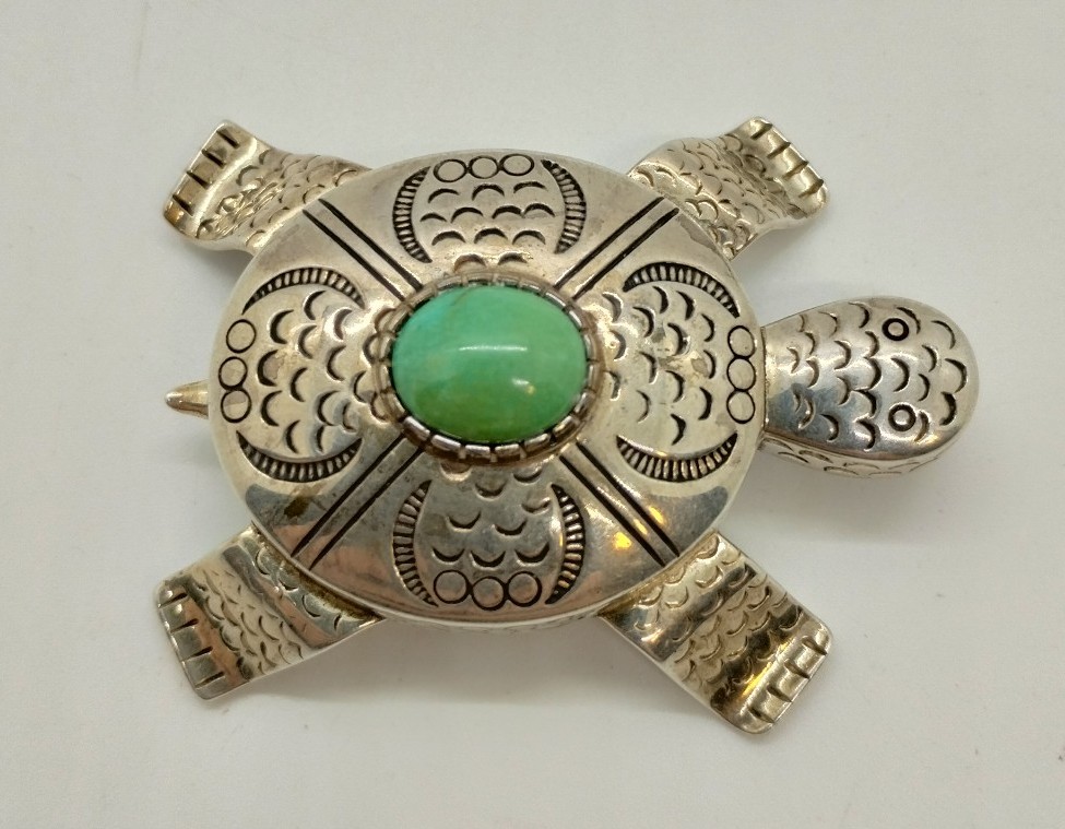 1.42 ounce Sterling Silver Carolyn Pollack turtle pin and pendant