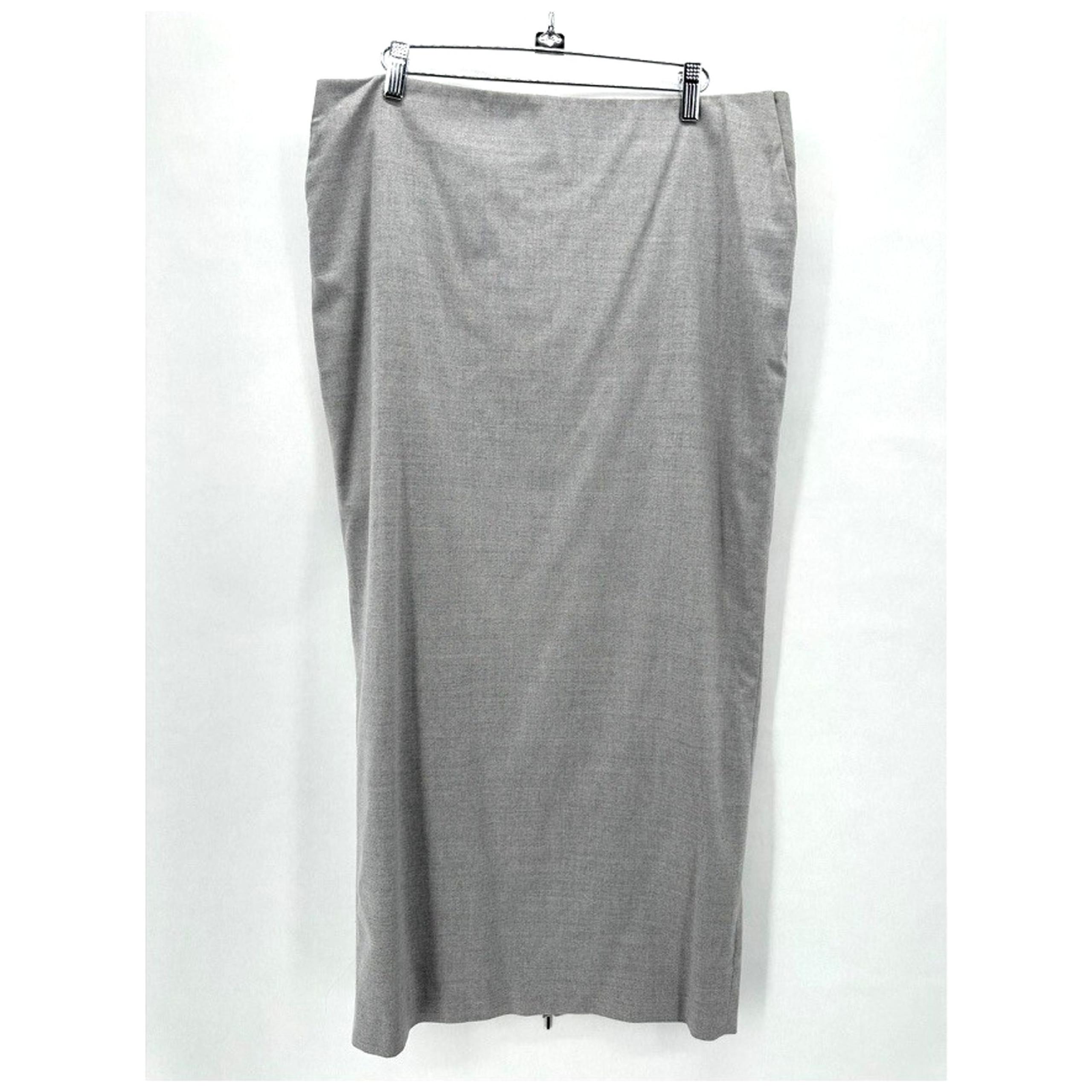Fabiana Filippi Maxi Skirt Back Zip Womens XL Grey Wool Cashmere Capsule Preppy