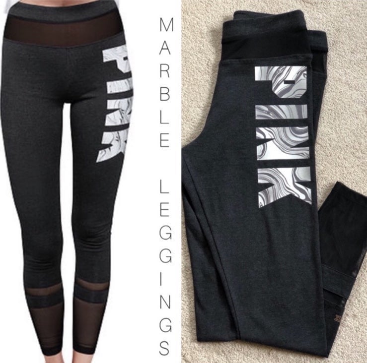 Victoria’s Secret PINK High Waist Mesh Marble Leggings