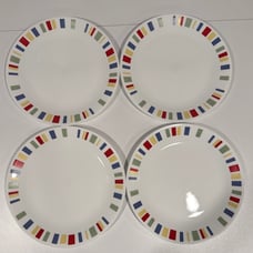 Corelle Vitrelle Memphis Color Block Set Of 4 Dinner Plates 10.25”