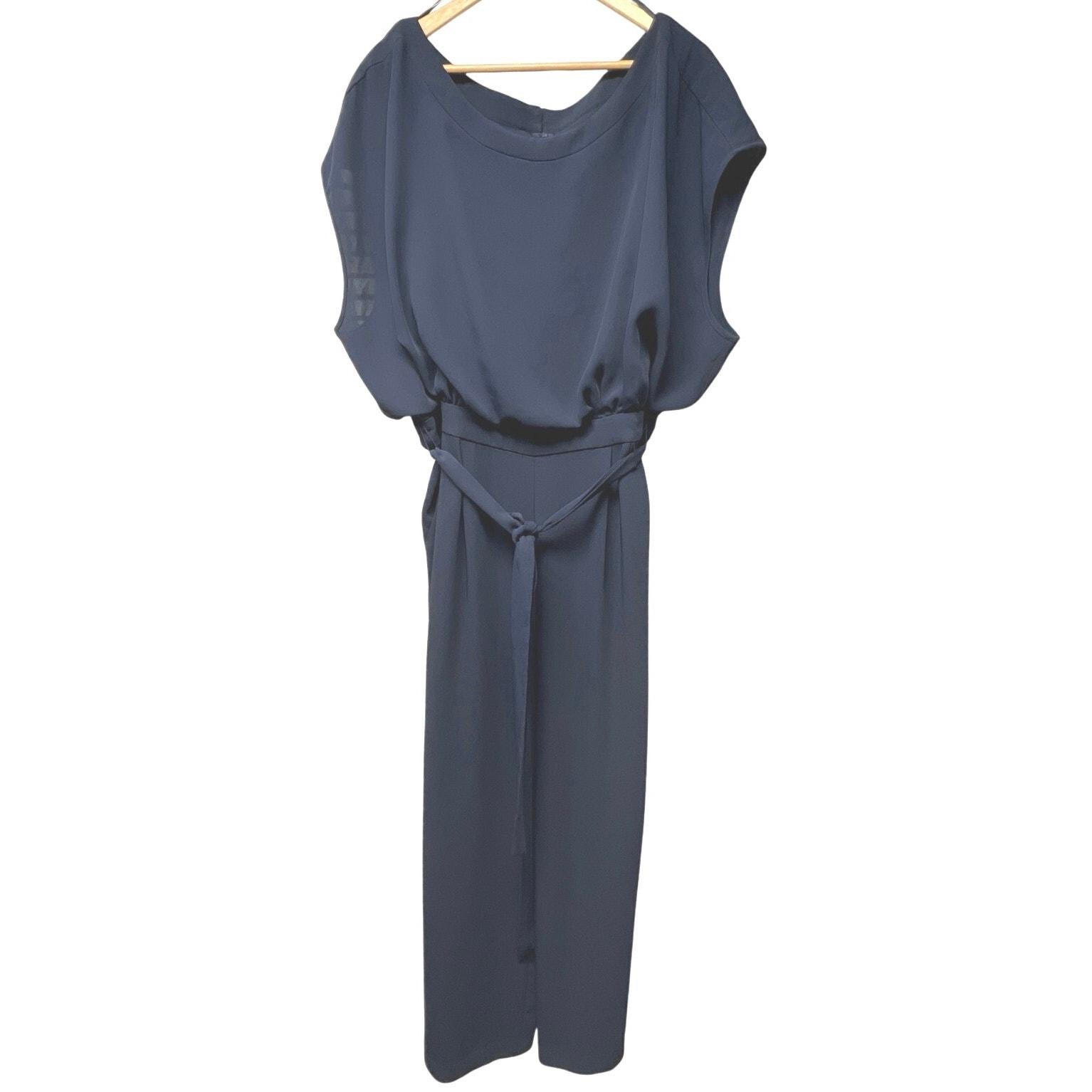 Eliza J. Women's Navy Blue Full Length Cap Sleeve Wide Leg Jumpsuit Plus Size 22