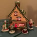 Dept 56 North Pole Series Lot of 5 Retired Lighted Houses & 4 Figurine & 3 Trees