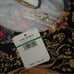 Free People NEW Royal Blue and Gold Filigree Sleeveless Thong Bodysuit NWT L