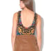 Free People NEW Royal Blue and Gold Filigree Sleeveless Thong Bodysuit NWT L