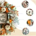 20inch Thanksgiving Fall Wreath, Eucalyptus Berries Pumpkins Lamb Ears Leaves