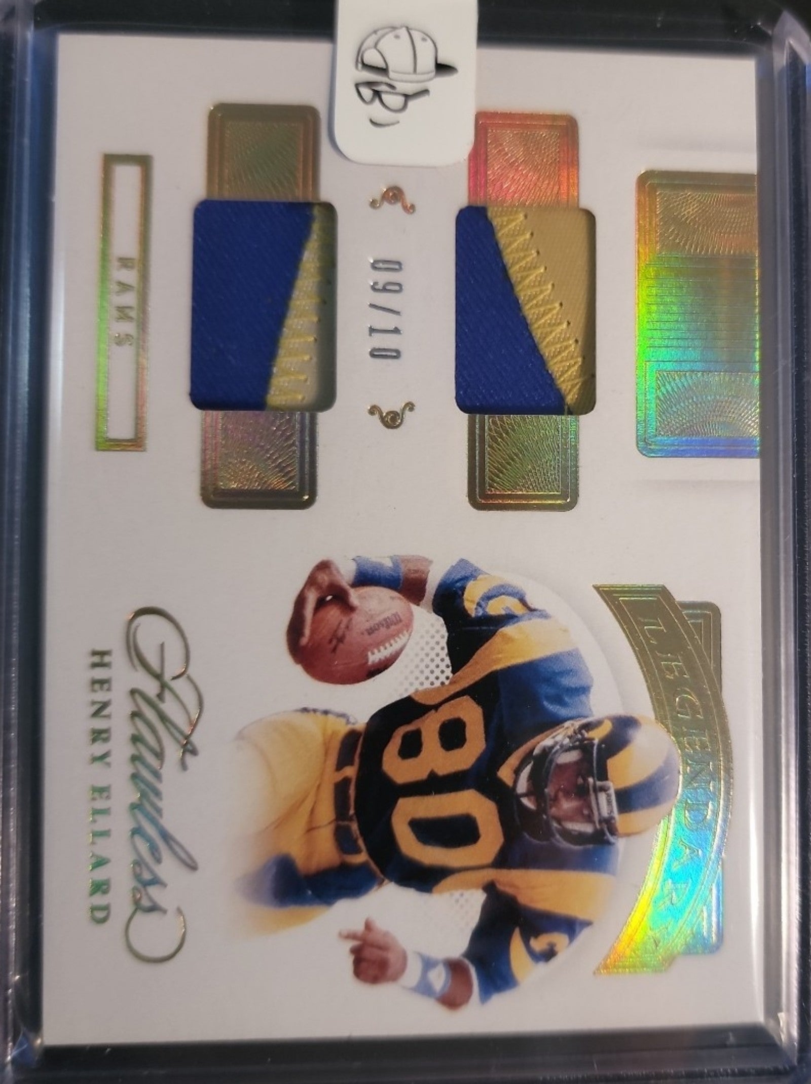 2021 Flawless Henry Ellard Dual Patch Mem 9/10 Rams Jersey Legendary 2 Color