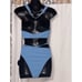 NEW WITH TAGS Lulus Sexy WOMEN Sun Ray Babe Light Blue Wrap Halter Bikini Top si