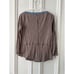 Anthro Meadow Rue Boho embroidered v-neck brown blue and pink long sleeve shirt