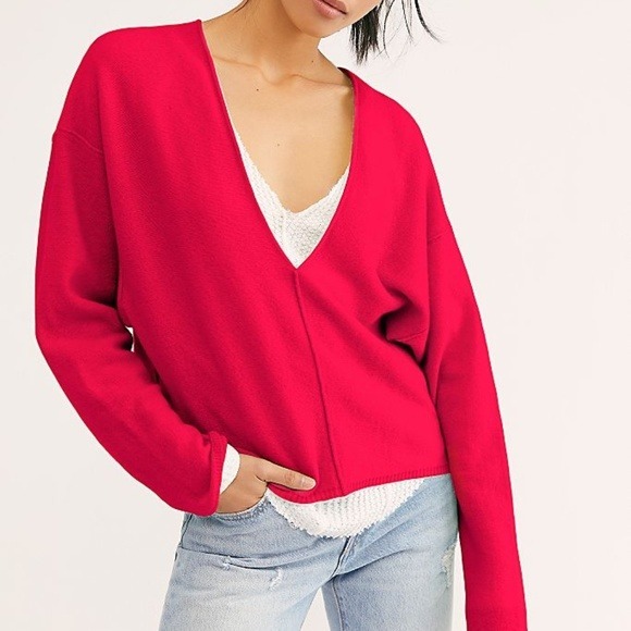 FREE PEOPLE v-neck CASHMERE solitaire