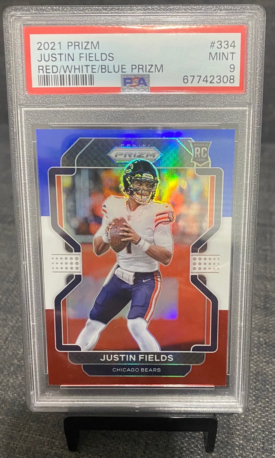 2021 prizm Justin fields red/white/blue psa mint 9