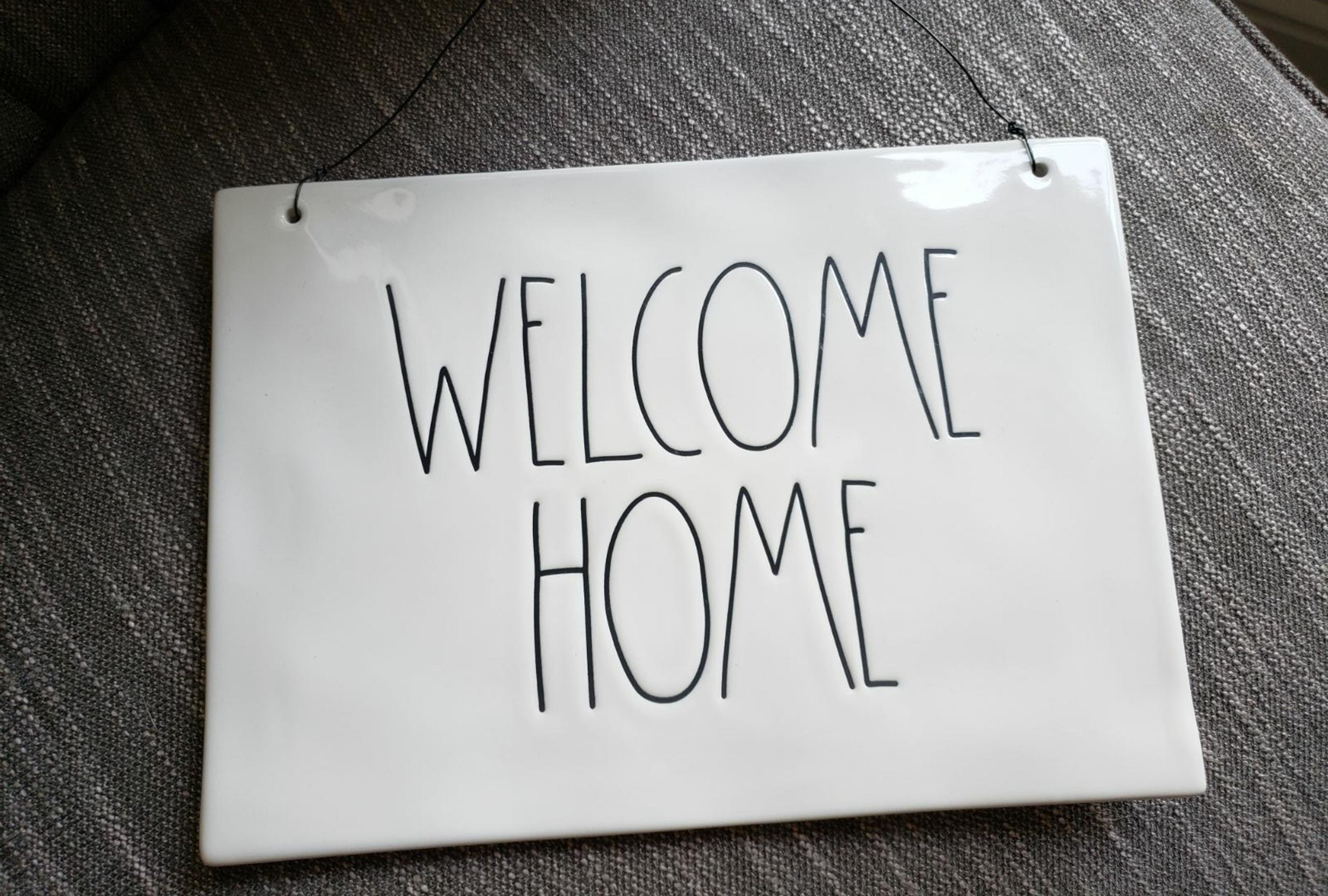 Rae Dunn WELCOME HOME Hanging Wall Sign