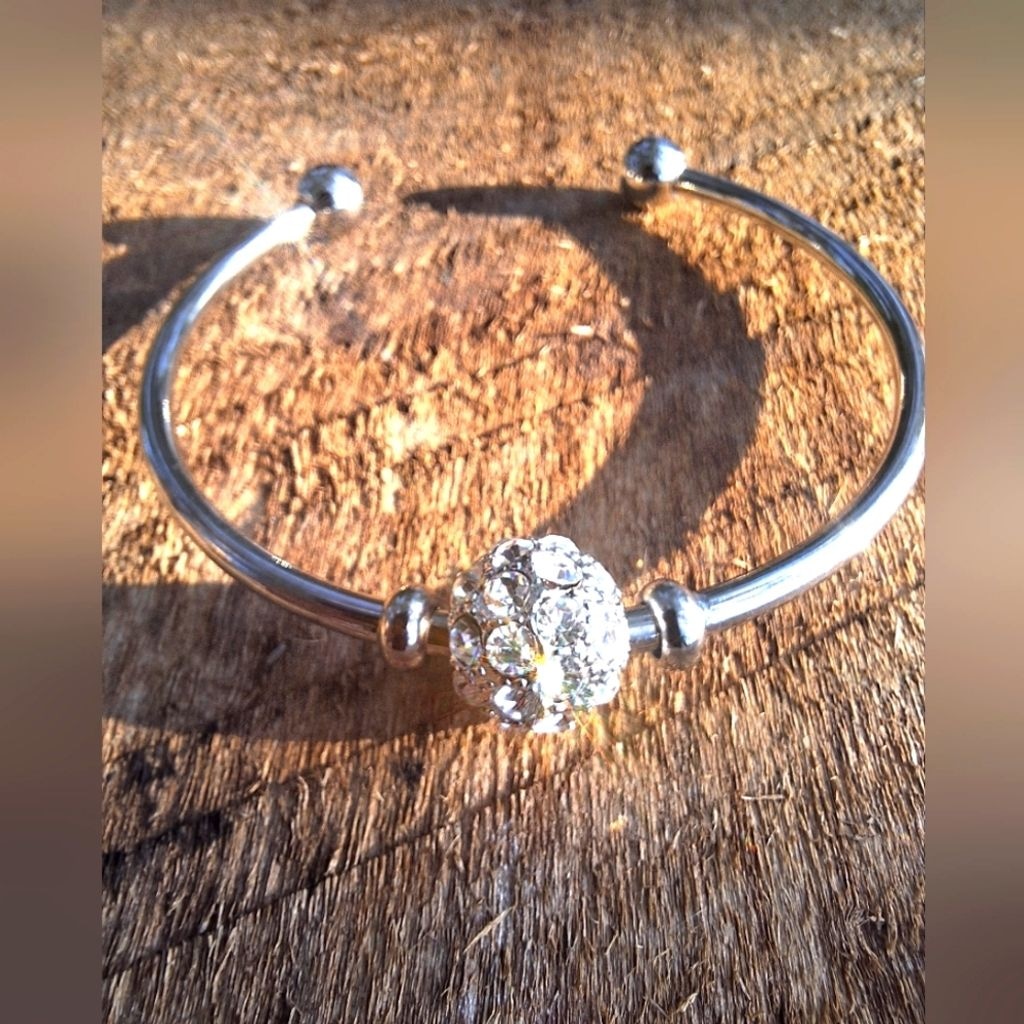 SWAROVSKI CRYSTAL FIREBALL CUFF BANGLE BRACELET