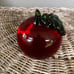 Vintage Hand Blown Candy Apple Red Art Glass Apple Paperweight By Lori Ritz 1998