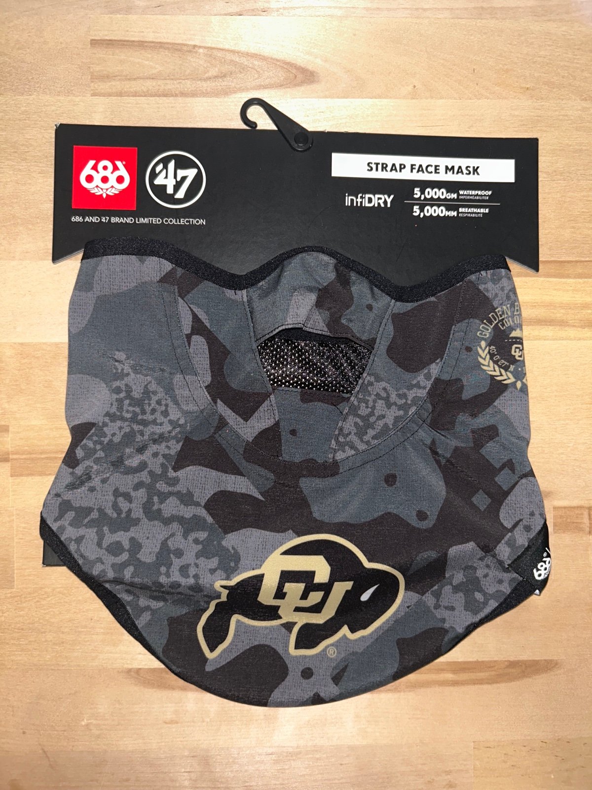 Colorado Golden Buffaloes ‘47 Brand Strap Face Mask NEW