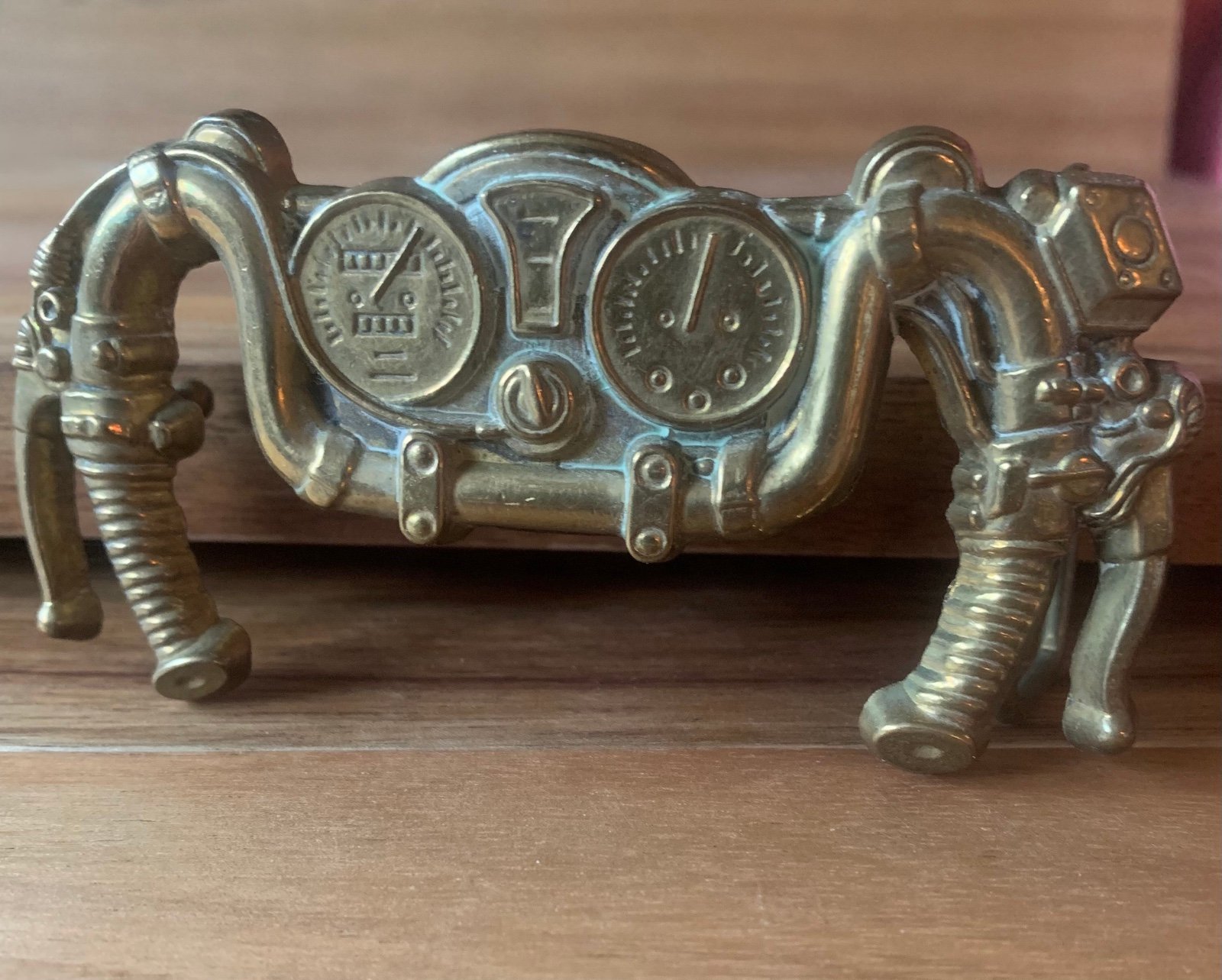 Vintage Baron motorcycle handlebar belt buckle 1980