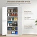 72.5 Freestanding Kitchen Pantry Cabinet, Tall Storage Cabinet with 4 Doors