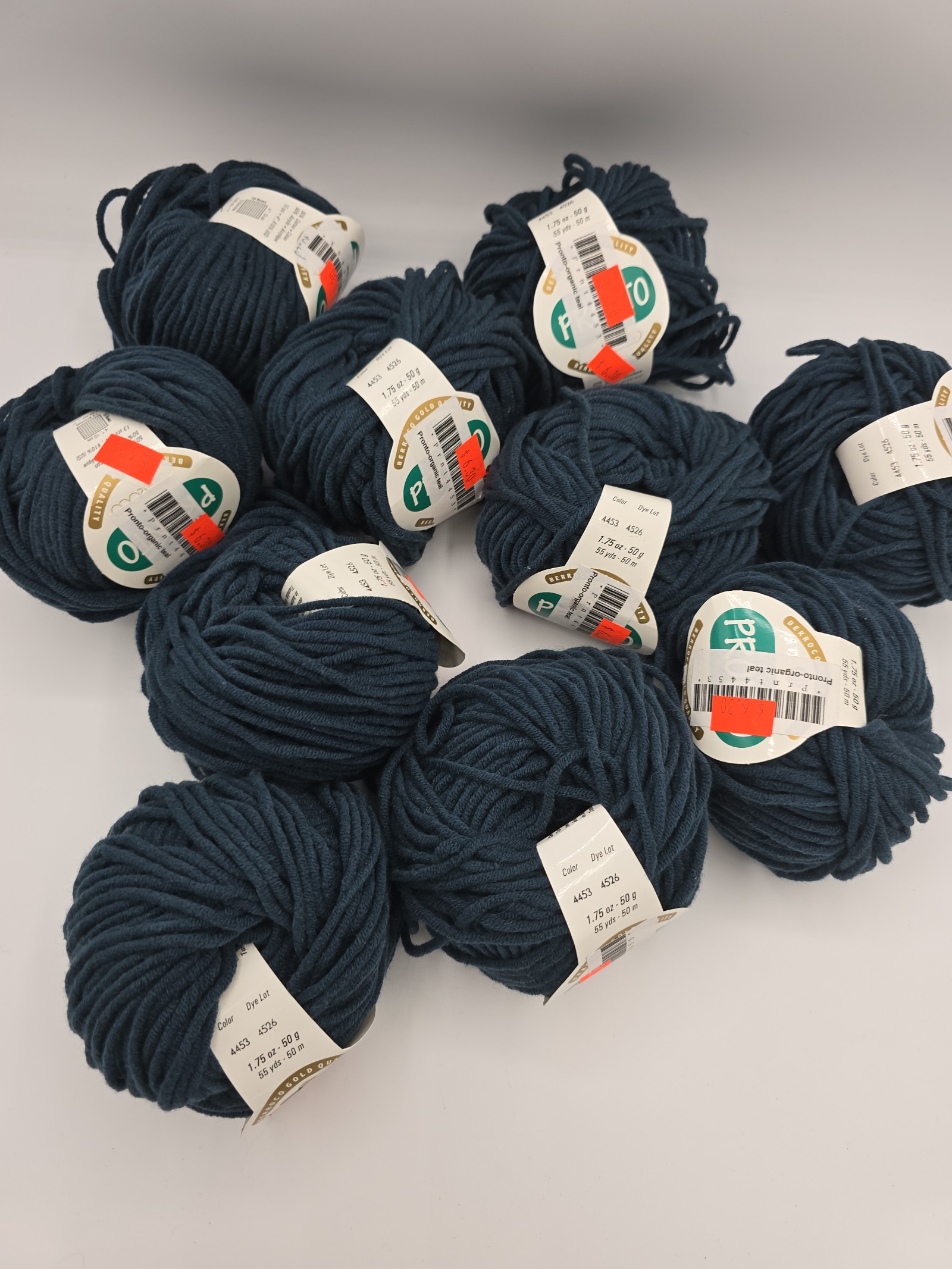 Berroco Pronto Cotton yarn lot of 10 NEW in Organic Teal