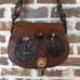 Vintage Brown Leather Purse Feather Boho Festival Shoulder Bag Crossbody Rare