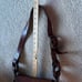 Vintage Brown Leather Purse Feather Boho Festival Shoulder Bag Crossbody Rare