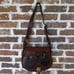 Vintage Brown Leather Purse Feather Boho Festival Shoulder Bag Crossbody Rare