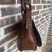 Vintage Brown Leather Purse Feather Boho Festival Shoulder Bag Crossbody Rare